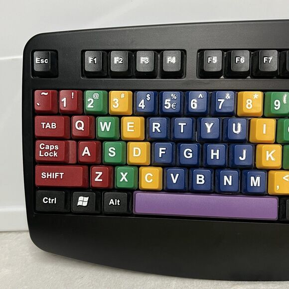 Chester Creek F21-WE28 Kids Keyboard Colorful Learning Board Wired USB Tested - Picture 2 of 6